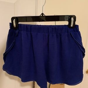 Silk blue shorts